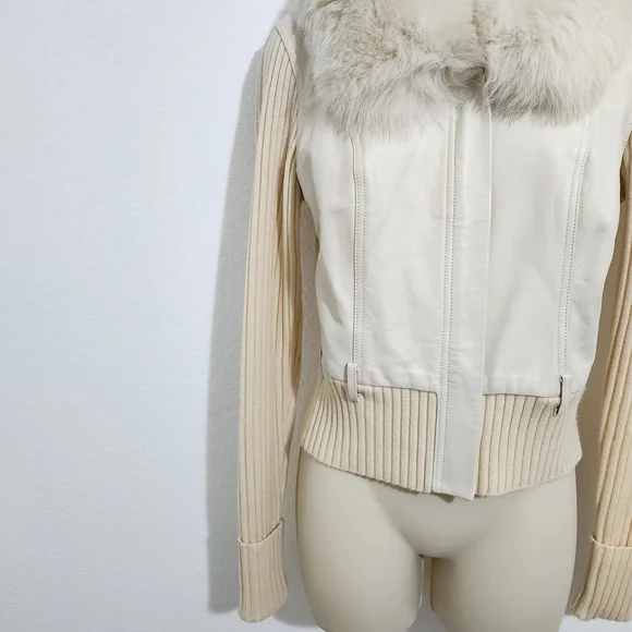FOX FUR Lamb Skin LEATHER WOOL SNOWBUNNY Ski Jacket - Picture 8 of 14
